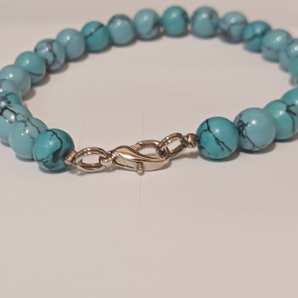 Vintage Hand Crafted Genuine Turquoise Beaded Bracelet - Picture 7 of 13